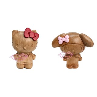 ♥小花花日本精品♥ Hello Kitty My Melody 美樂蒂木質 全身立體造型 公仔 筆筒 原木筆筒 木製筆座