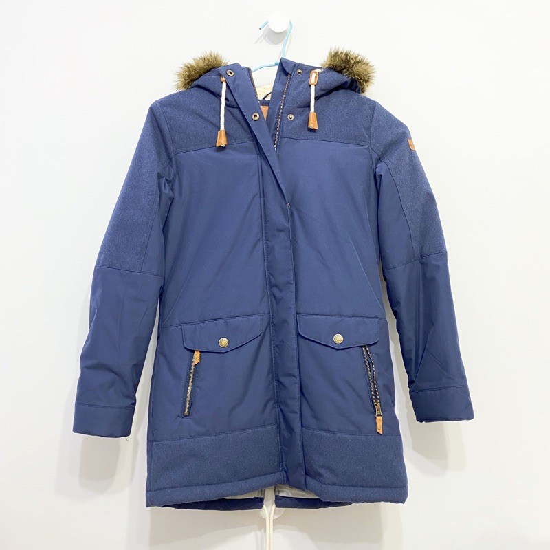 roxy 外套 保暖 大衣 藍色 長款 雪地機能外套