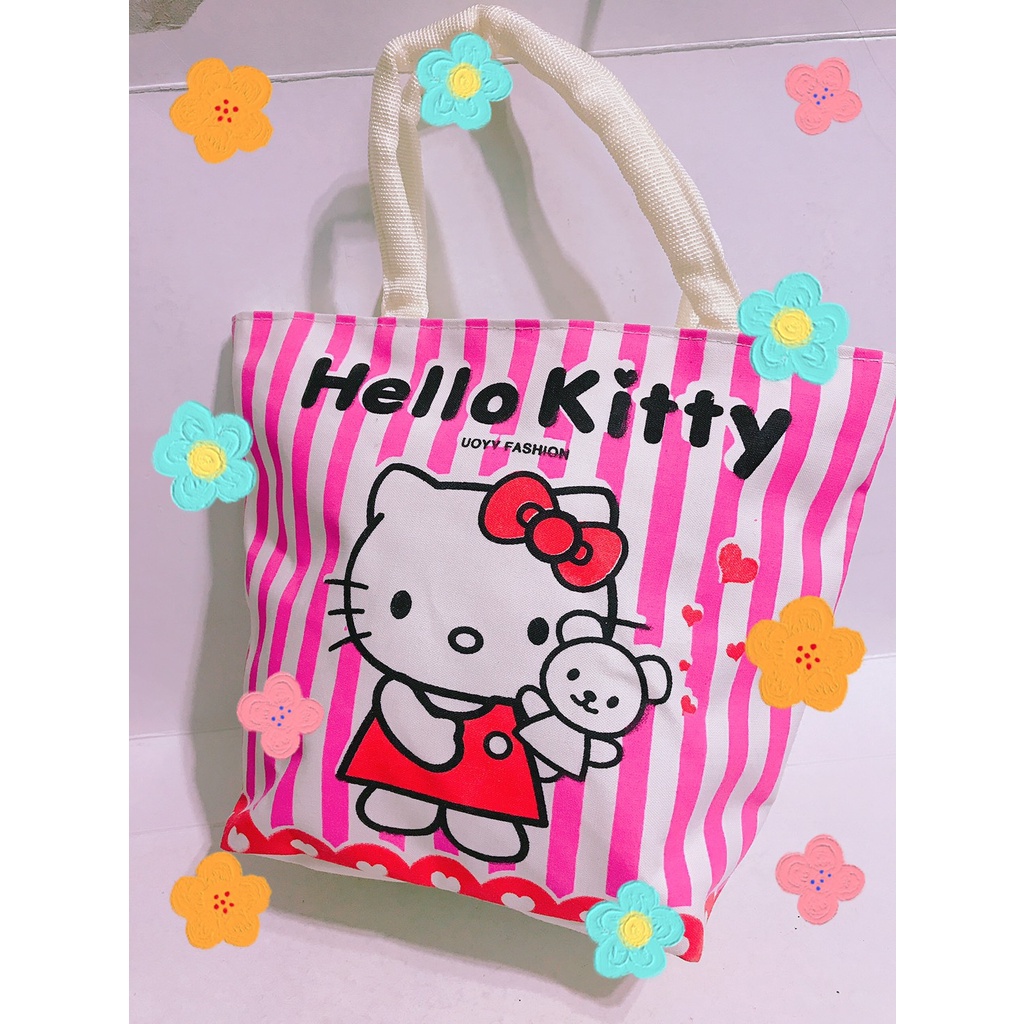 筑筑大百貨madge0521(包2)Hello Kitty 三麗鷗 凱蒂貓 手提袋 便當袋 內層防水 KT SANRIO