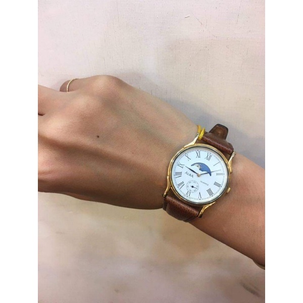 ALBA 太陽月亮 羅馬數字 老錶 復古錶 vintage watch 月相錶