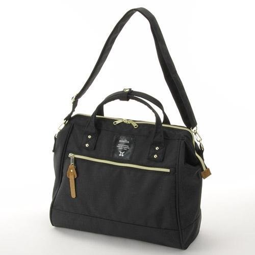 [正版日貨] Anello 最新款黑色尼龍材質 大容量男女兩用 手提包/側背包/媽媽包/尼龍包