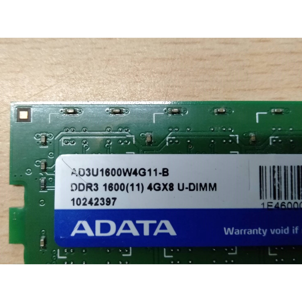二手 威剛 ADATA DDR3 1600(11) 4GX8 U-DIMM 終保桌機單面記憶體