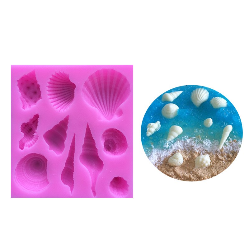 [森.手感] 海洋貝殼扇貝矽膠模具 食玩配件 DIY手工模具 蛋糕裝飾模 翻糖巧克力模