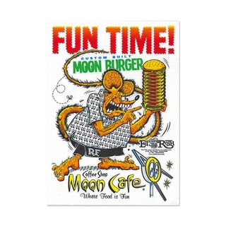 【MOONEYES】芬克鼠 Rat Fink x MOON Cafe Sticker 防水 貼紙 [MQD037]