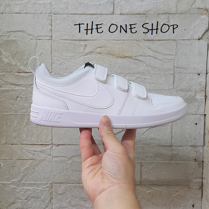 Theoneshop Nike Pico 5 Gs 魔鬼氈小白鞋白色全白皮革休閒鞋cj7199 100 蝦皮購物