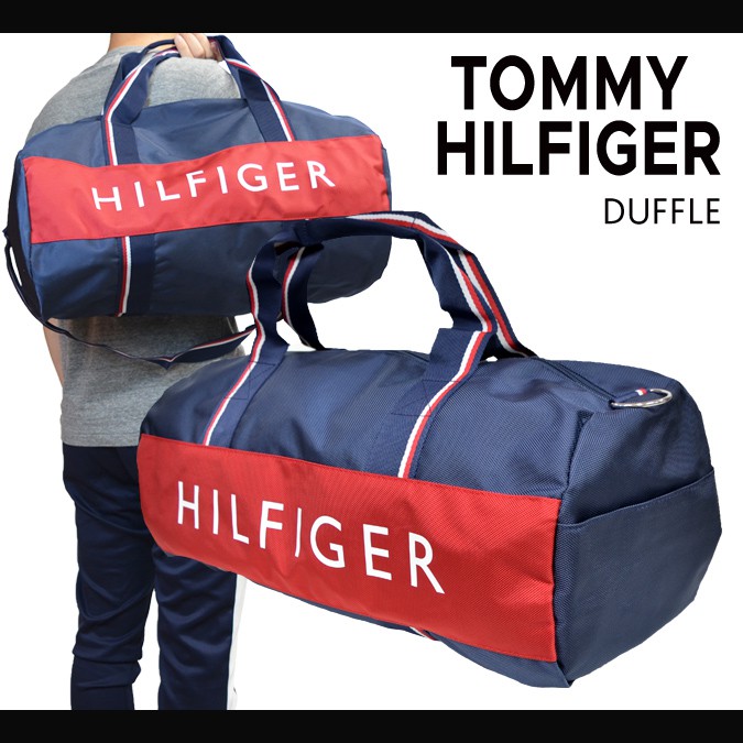  Tommy Hilfiger 字母 藍紅白色 經典旅行包 旅行袋 duffle (大)