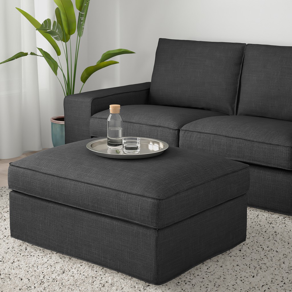 北歐工業LOFT風格經典IKEA宜家KIVIK雙人座沙發+收納椅凳/碳黑色/二手八成新/原$20800特$9800
