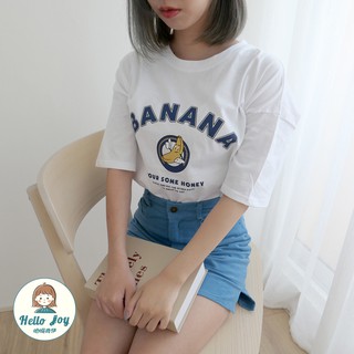 【哈囉喬伊】正韓-BANANA香蕉造型短袖上衣 短袖T恤 中性T 短T 韓國T恤 韓國女裝 韓國代購 免運 G175