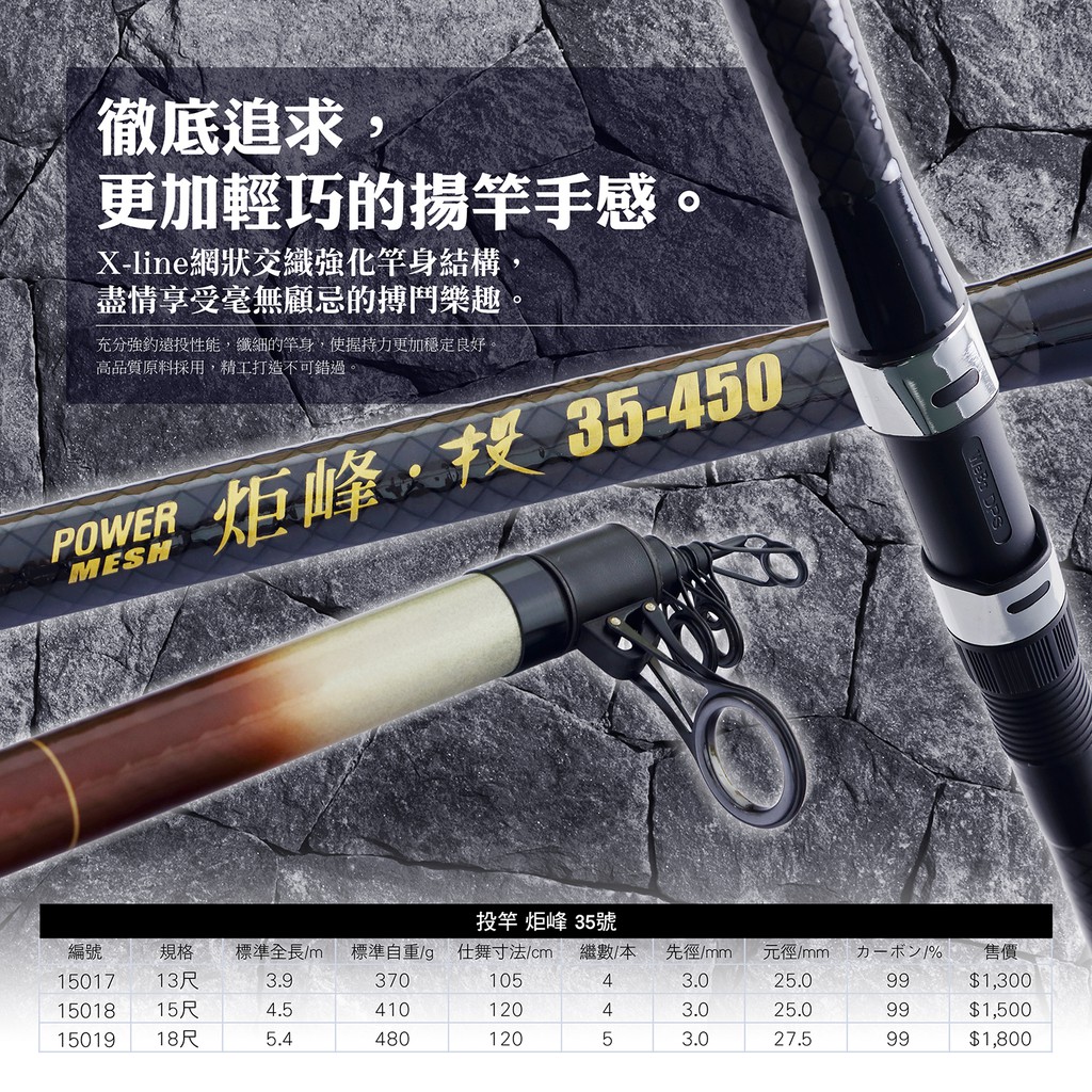 東區 投竿炬峰35號遠投竿碳素竿振出 蝦皮購物