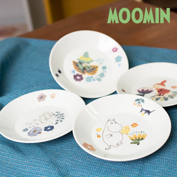 ♡松鼠日貨♡日本 正版 MOOMIN 嚕嚕米 慕敏  陶瓷 4入  盤  盤子 小盤 蛋糕盤 點心盤 禮盒