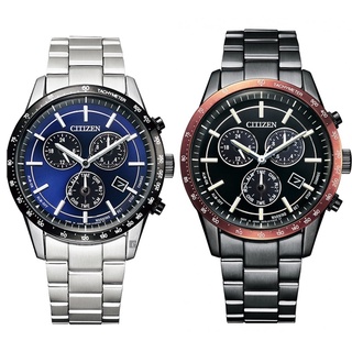 CITIZEN星辰 GENT'S 時尚光動能萬年曆三眼鋼錶 【Watch On-line Store】