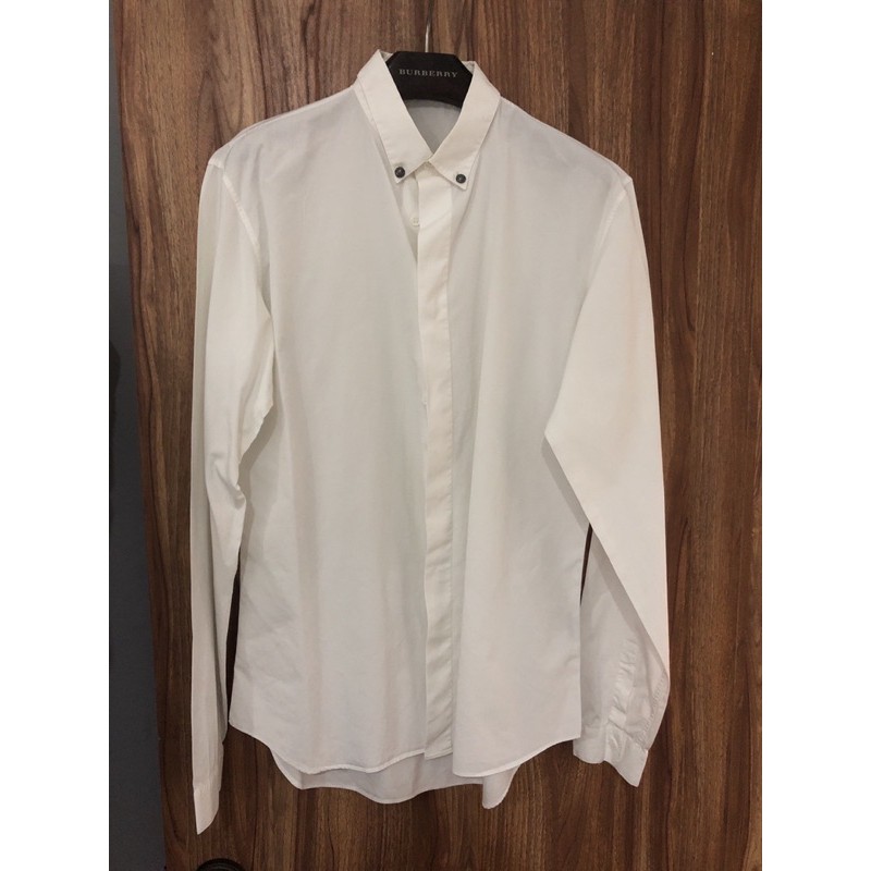 Dior HOMME 15AW 白色 特殊領扣款 長袖襯衫 Size:40