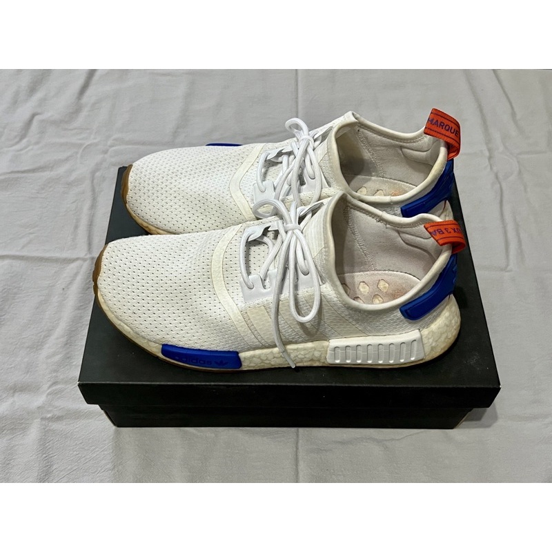 *二手*ADIDAS ORIGINALS NMD R1 BOOST 白藍橘 鋼彈 男女鞋 BB9498