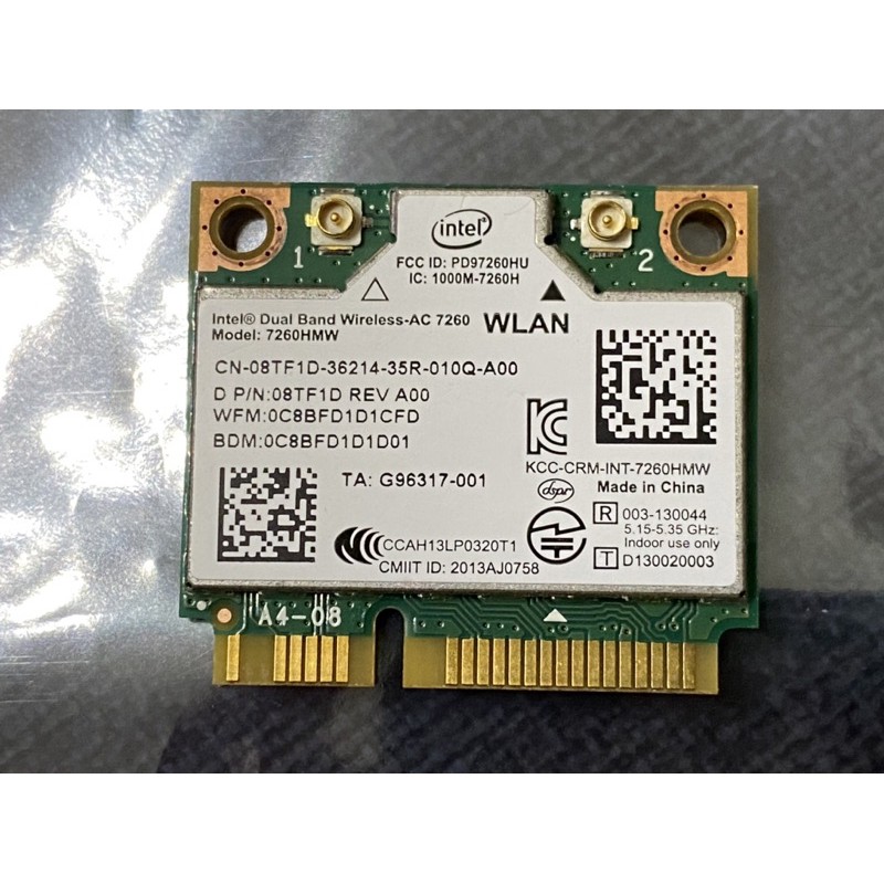 Intel 無線網卡 7260AC mPCIe WiFi速度可達867Mbps 內建BT 4.0