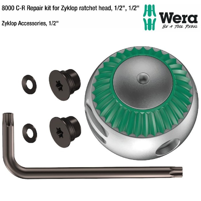 適用於 Zyklop 棘輪頭 1/2 Wera 的 8000 C-R 維修套件 05003651001