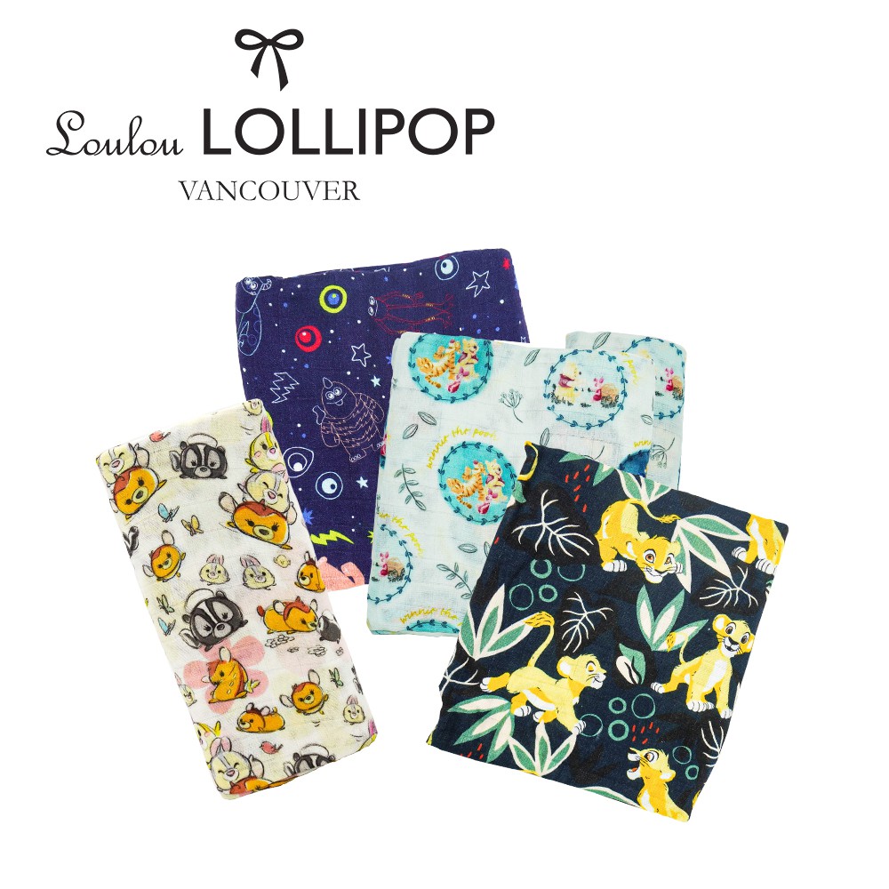 Loulou Lollipop 加拿大 迪士尼系列 竹纖維透氣包巾 120x120cm 多款可選【YODEE優迪】