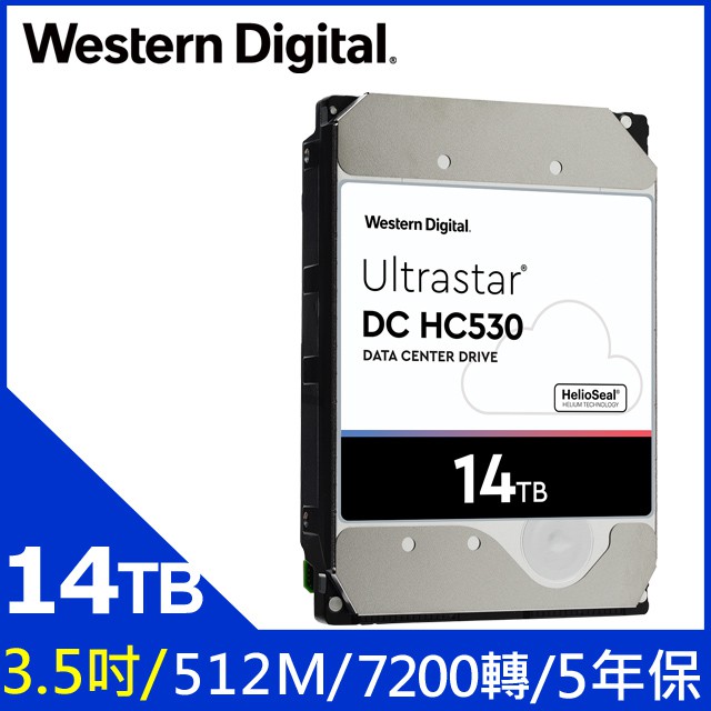 WD 威騰 Ultrastar DC 14T(14TB) HC530 企業級氦氣硬碟