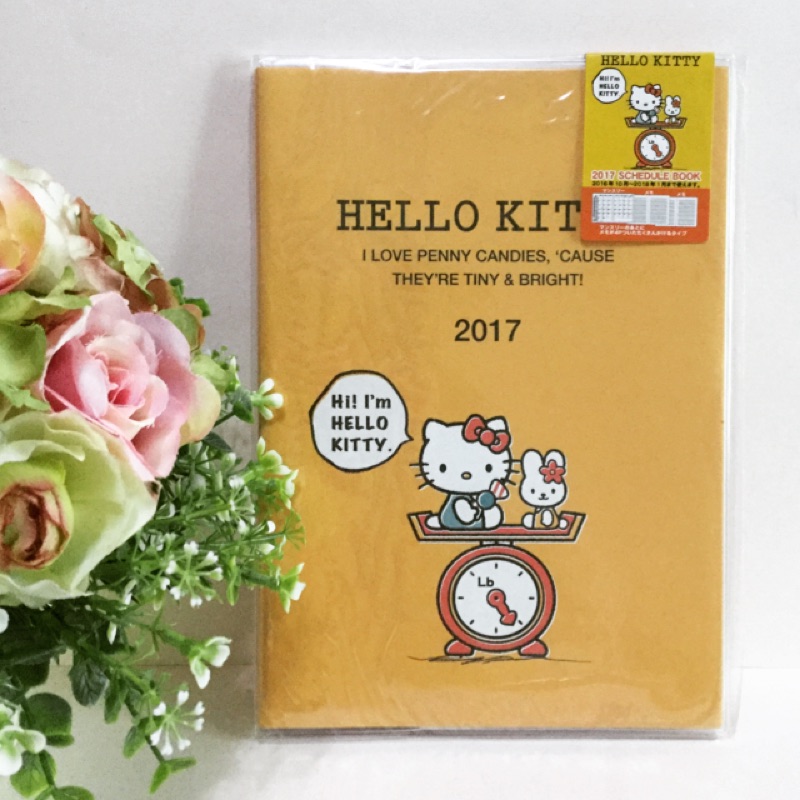 小橘子 日本 HELLO KITTY 凱蒂貓 2017年 行事曆 手帳本 記事本 A5大薄本