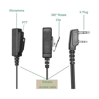 BAOFENG 寶峰 UV-5R AR-5 BF-888S 黑色兩路收音機聲管耳機帶麥克風 2 針 PTT 對講機耳機