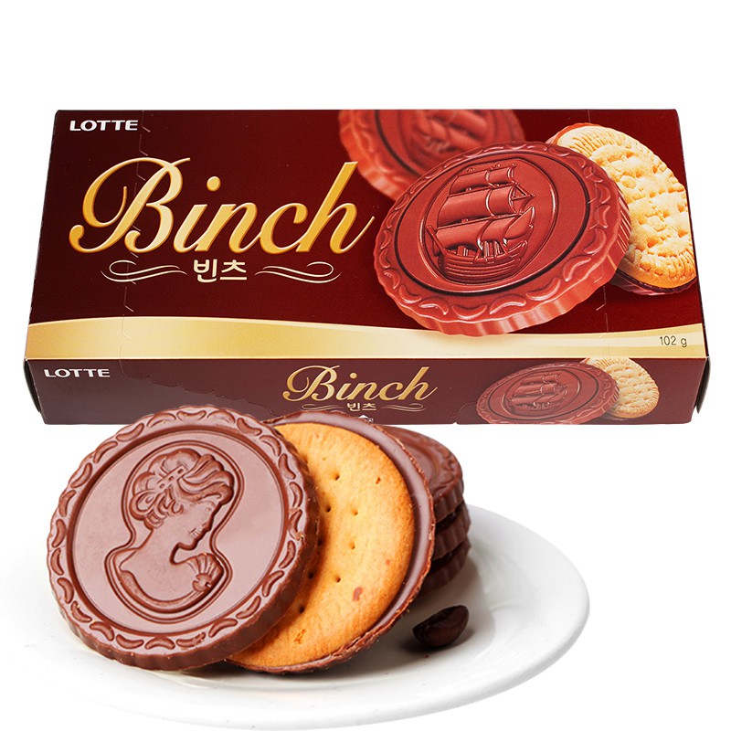 #悠西將# 韓國 樂天 LOTTE BINCH 巧克力風味餅乾 金幣巧克力風味 帆船餅乾 金幣餅乾 帆船巧克力風味餅乾