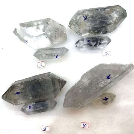 『晶鑽水晶』雙尖骨幹水膽水晶/每份50公克~超值特惠中~可明顯看到水唷1-8號