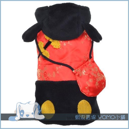 零碼特價【YOMO】寵物新年服新款 米奇揹紅包造型外套 新年拜年寵物衣服保暖衣