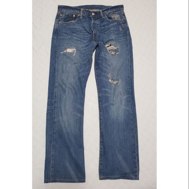 [二手] Levi's 501 仿舊刷破牛仔褲  32/34 00501-2395