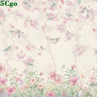 5Cgo 新中式鄉村田園桌布花卉花鳥壁畫客廳電視背景牆紙沙發無紡布牆布專業設計師定製 t622426691789