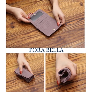 <Porabella>質感軟Q皮革小卡夾 簡約素色縫線卡夾皮夾短夾零錢包Card Holder