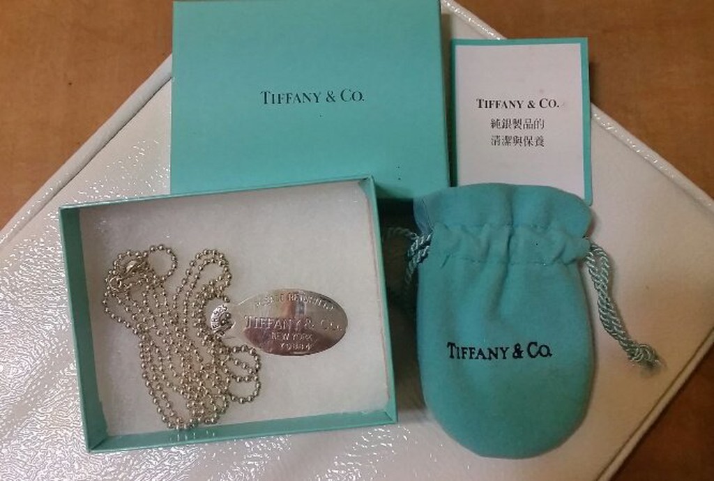*九成新*  TIFFANY & CO. 純銀925 蛋形牌 長項鍊 購於SoGo 敦化新館