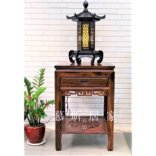 全新品< 四角6088刻花鶴壽超大單抽花檯茶几架 >仿古傢俱 古典傢俱 實木傢俱 優質原木雞翅木整張製作 大型藝品擺飾架