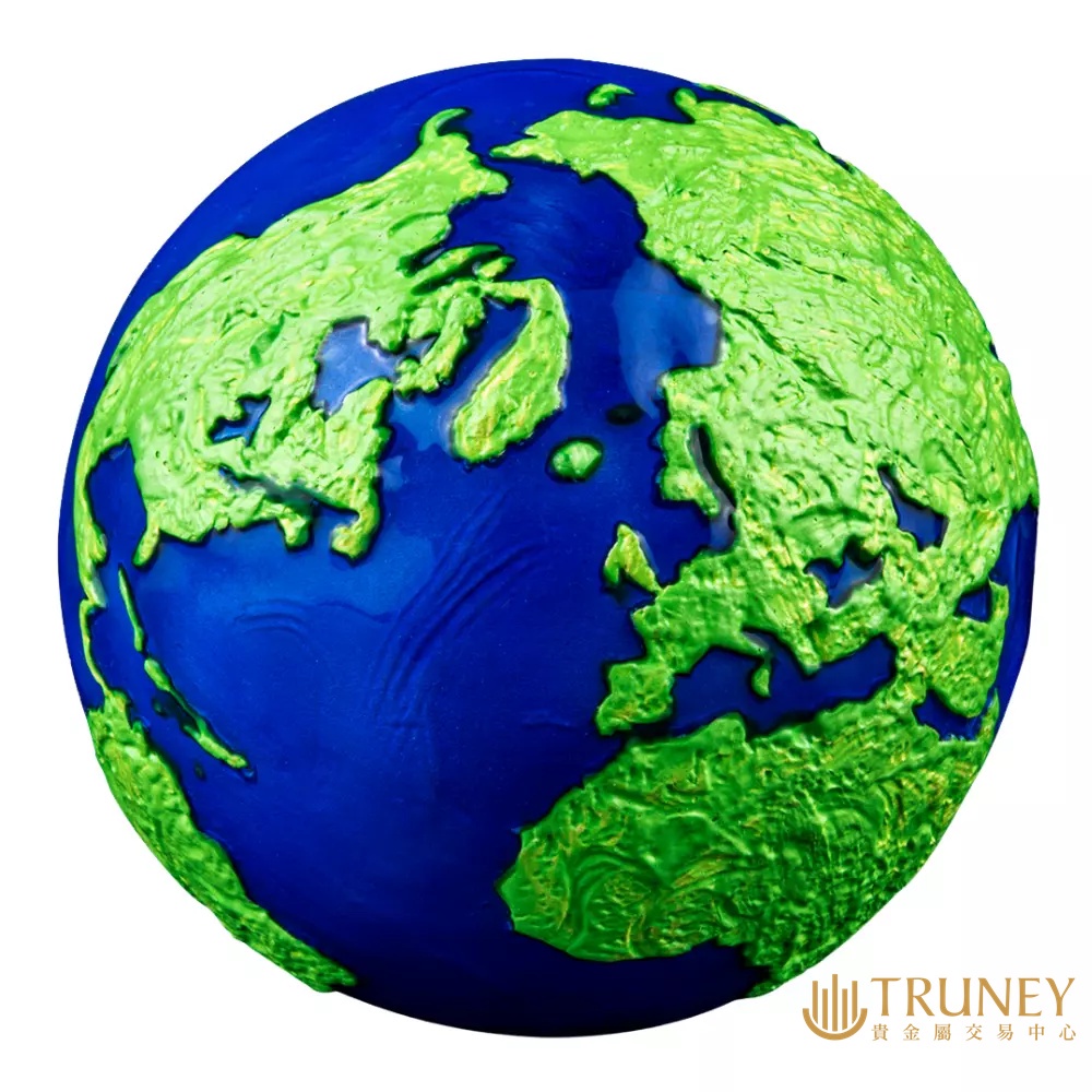 【TRUNEY貴金屬】2022藍彈珠地球系列 - 綠色地球紀念性銀幣