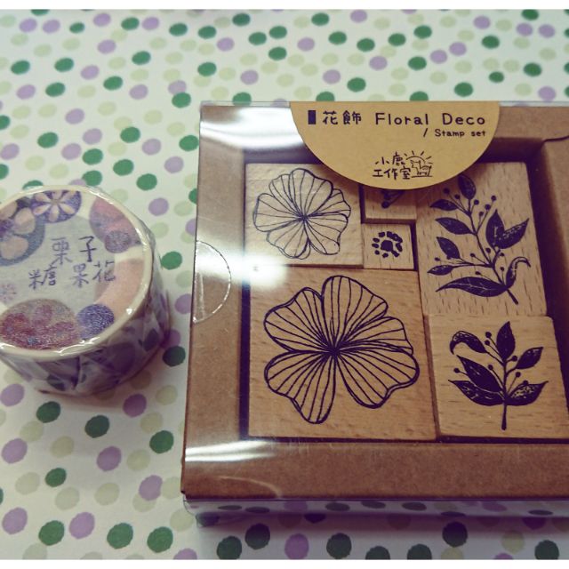 小鹿工作室floral Deco 印章栗子糖果花紙膠 蝦皮購物