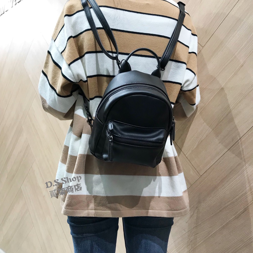 (D.S) Converse Classic Mini Backpack 黑色 皮革 小後背包 10007563-A02