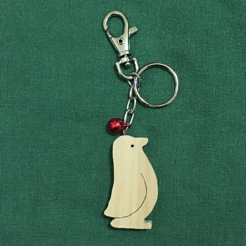 鑰匙圈 企鵝 木製品