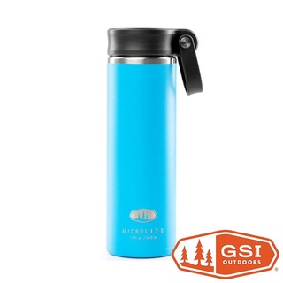 【GSI】Microlite TWIST 輕量不鏽鋼保溫瓶 0.5L 提環『淺藍』G67182