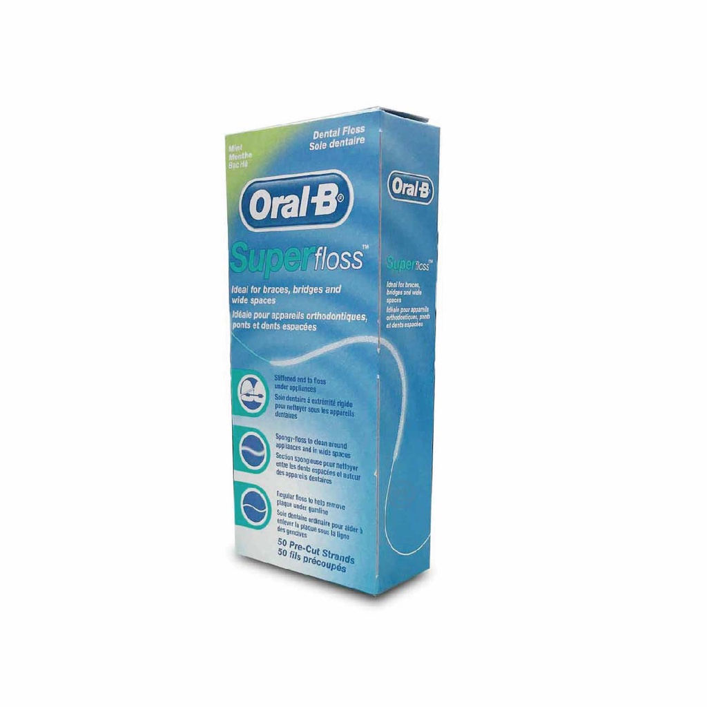 Oral-B 歐樂B Super floss 三合一牙線 超級牙線 (牙橋 矯正 專用50入)