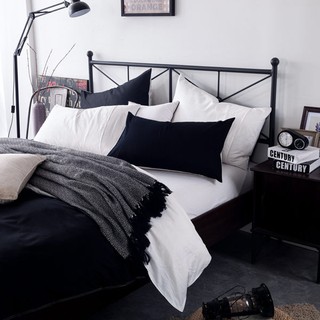 床包組 標準雙人 黑白配 玩色 素色 馬卡龍 精梳純棉 5尺 床包組 被套 枕套 簡約 北歐 佛你企業