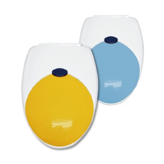 Toppuror泰浦樂 通用型緩降子母式馬桶蓋加長型白色(藍蓋) 【CO110001】