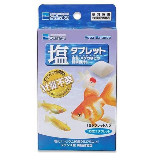 日本 Suisaku 水作 金魚鹽錠 12顆/盒 鹽片 鹽碇 粗鹽 礦物鹽 F-9212