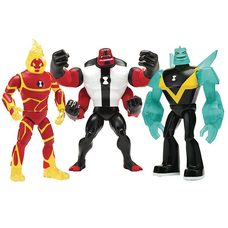 現貨 正版ben10少年駭客四手霸王火焰人鑽石戰神10寸可動手辦玩具 蝦皮購物