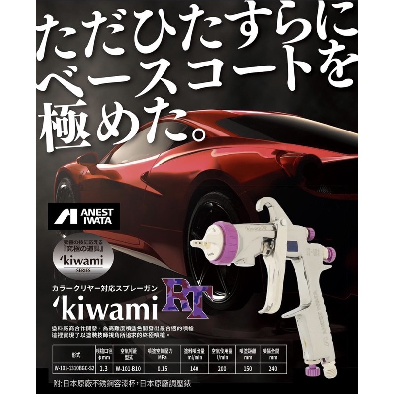 🌟特價優惠中🌟岩田 iwata 日本原裝 Kiwami RT 低壓力噴槍 W-101 含運可刷卡‼️