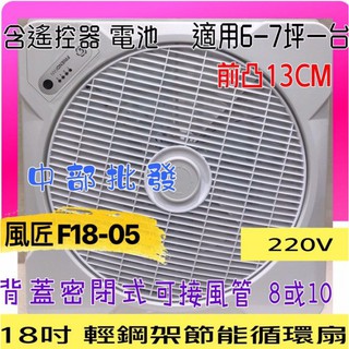 ※免運費※中部批發風匠 F18-05輕鋼架風扇 AC220V 18吋大風口 坎入式風扇 對流扇 節能迴圈 天花板節能扇