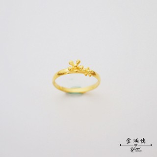 純金戒指【大花小花】黃金女生戒指 當尾戒也適合 9999純金
