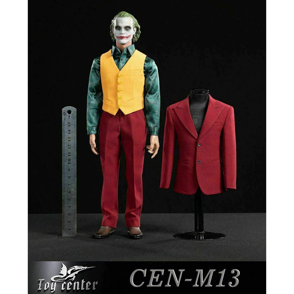 Toy Center CEN-M13 1/6 比例小丑紅色西裝小丑服裝模型背心襯衫腰帶鞋套裝適合 12 英寸可動人偶
