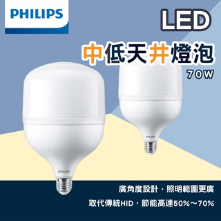 飛利浦 70W LED 中低天井燈 E40燈泡 天井燈 LED燈泡 中低天井燈 工業用燈 賣場燈 工廠燈