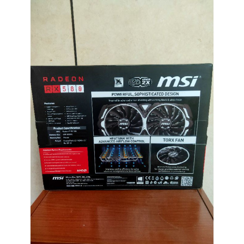 MSI RX580 4G 顯示卡