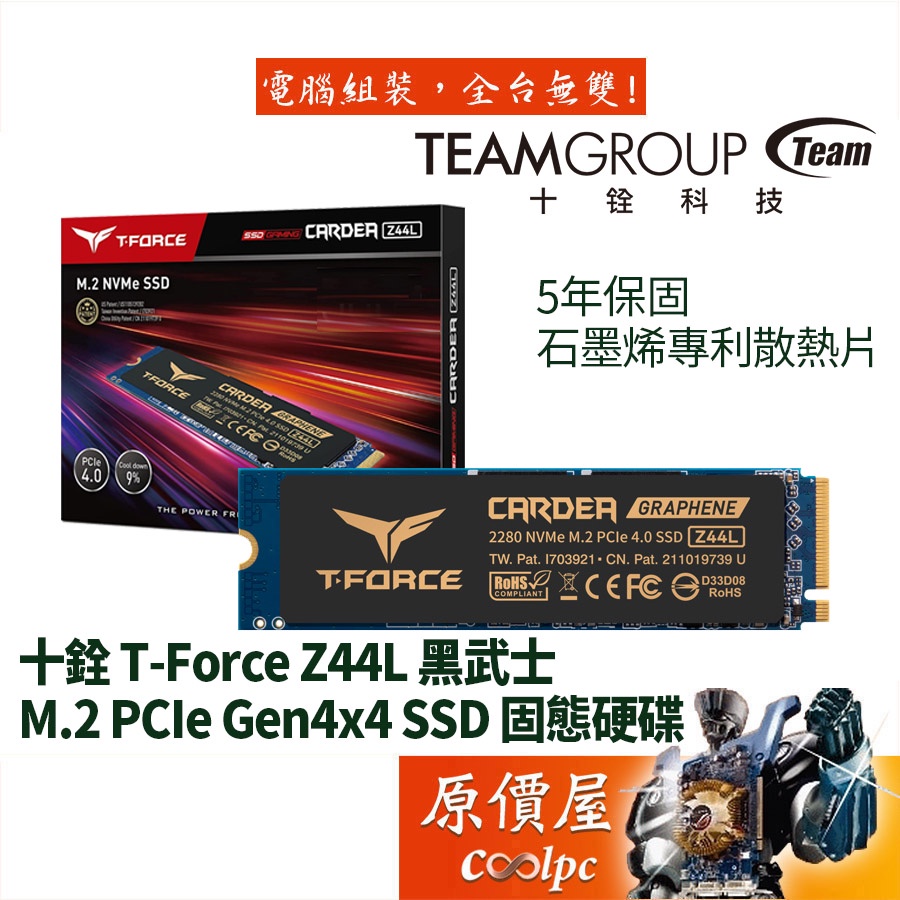 TEAM十銓 CARDEA Zero Z44L 250G 500G M.2 Gen4/SSD固態硬碟/原價屋