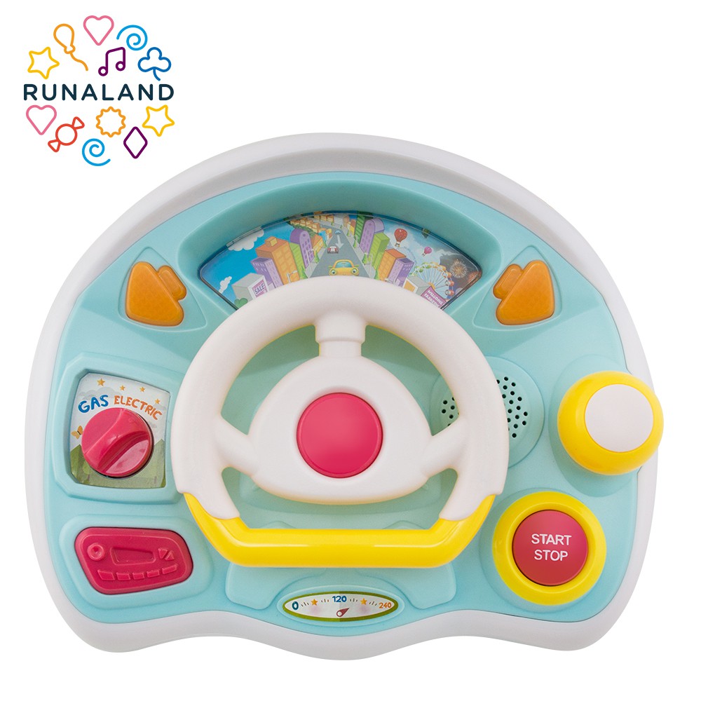 RUNALAND-寶寶聲光駕駛樂 (附親子共遊圖卡+禮盒) 交通標誌 方向盤 駕駛玩具 開車玩具  兒童節禮物