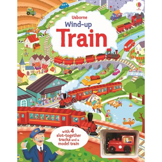 【Usborne】發條車玩具書 Wind-up train book 小火車跑跑跑